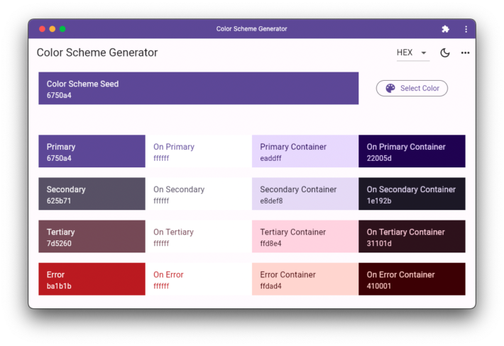 ColorScheme for M3 [Web, Android, iOS, MacOS] | enoiu
